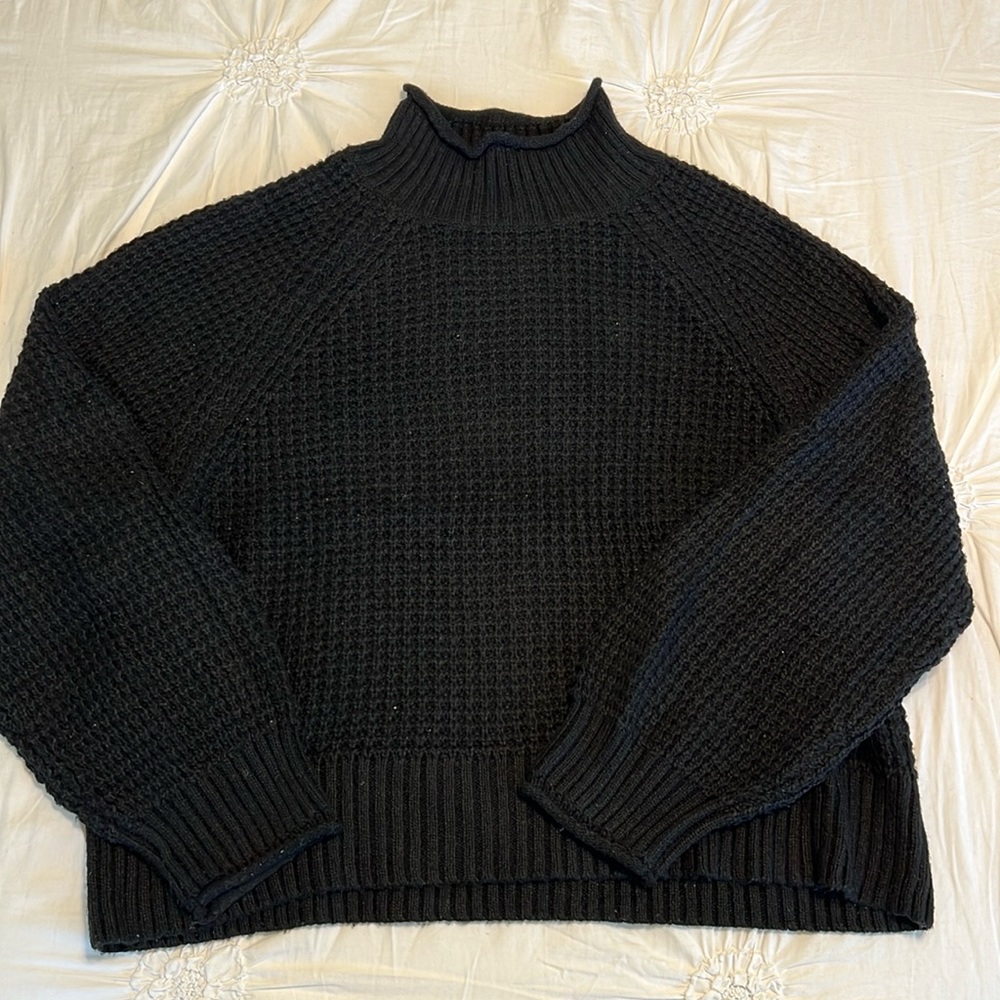 American Eagle - Knit turtleneck sweater - black